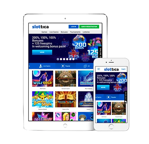 Мобилна версия Slottica
